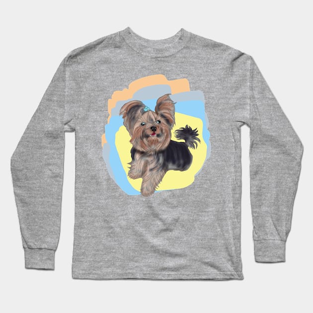 Yorkshire Terrier Long Sleeve T-Shirt by KateQR